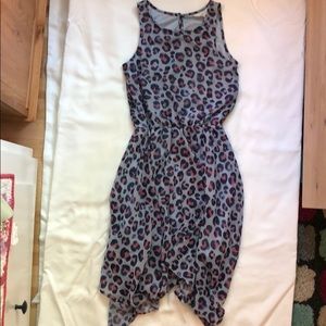 H&M Lt blue and pink leopard dress, size US 9-10y